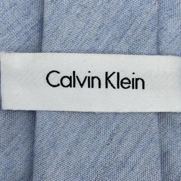 Calvin Klein Silk Blend Neckties Lot of 3 Blue Denim Window Pane Casual Elegant - Picture 4 of 16